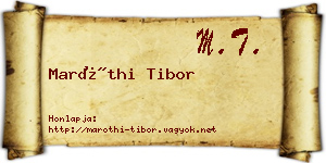 Maróthi Tibor névjegykártya